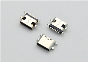 TYPE-C 6P 母座 L=6.8MM 沉板0.8MM CH=0.78MM帶中夾片